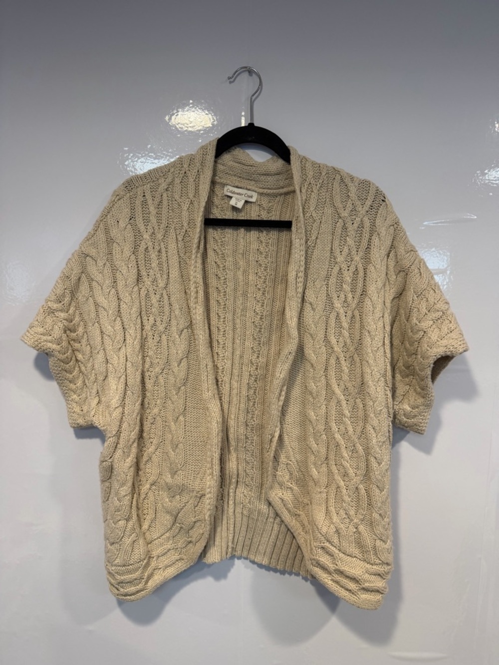 Cream Cable Knit Short Sleeve‎ Coldwater creek cardigan